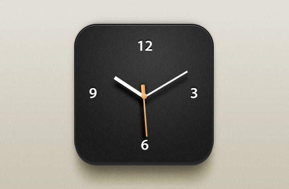 Hermoso reloj icono iOS