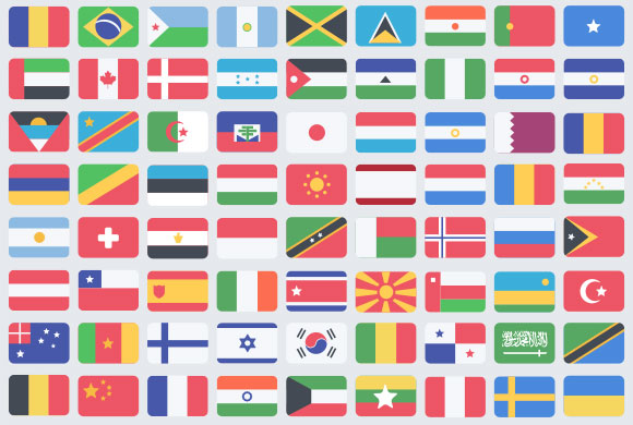 195 iconos gratuitos bandera planas