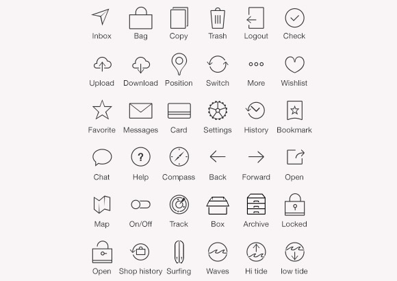 36 iOS7 iconos de la barra pestaña