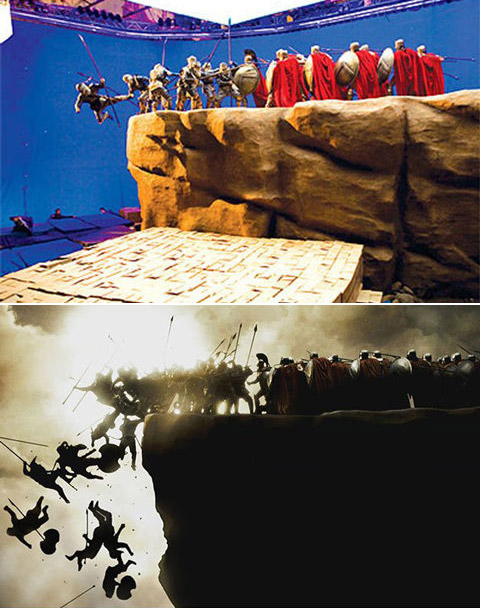 300: Before and after green screen + CGI