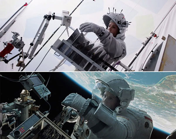 Gravity: Before and after green screen + CGI