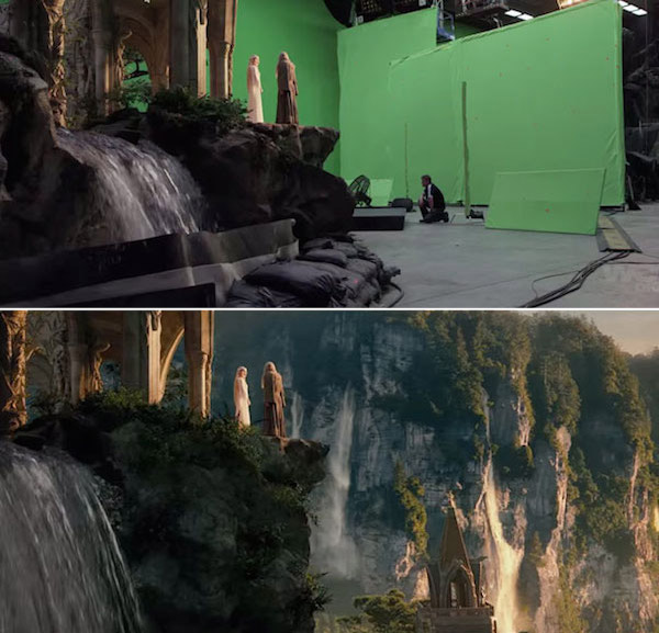 The Hobbit: Before and after green screen + CGI