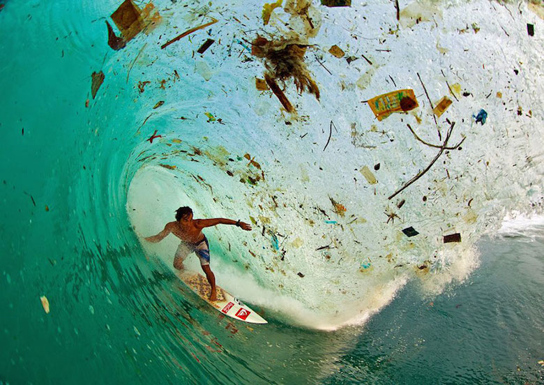 A wave full of trash in Java, Indonesia (the worlds most populated island)
