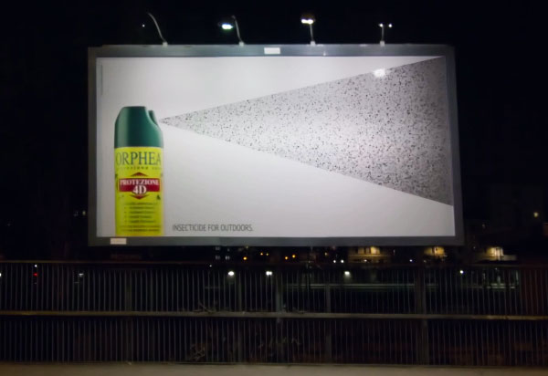 Clever Marketing Billboard Turned Into Insect Trap For Bug Spray Ad