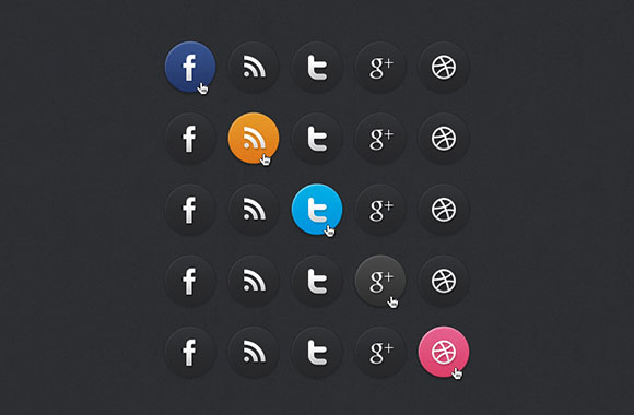 Dark social media icons