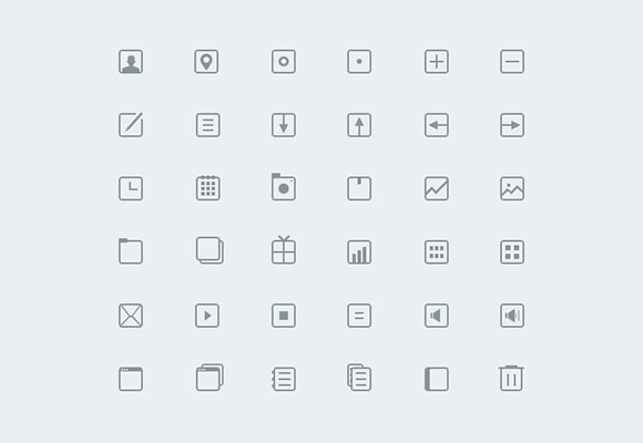 36 thin icons