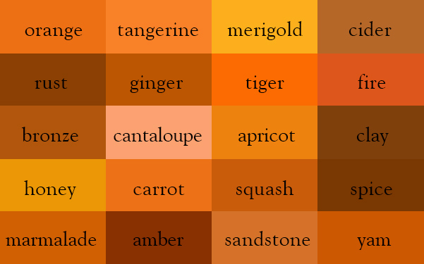 Shades Of Red Paint Chart