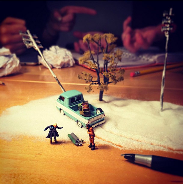 Life In An Agency, Miniature Figure Photographs - 7