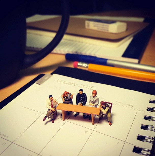 Life In An Agency, Miniature Figure Photographs - 1