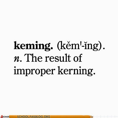 Keming - The result of improper kerning