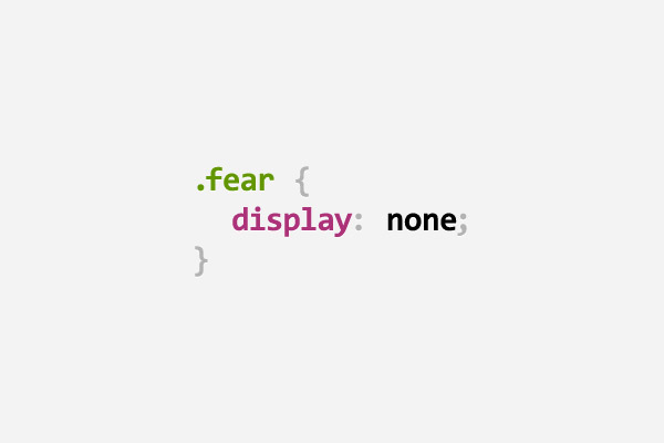 CSS pun about fear using display: none