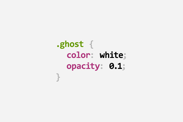 CSS pun about a ghost using white color and low opacity