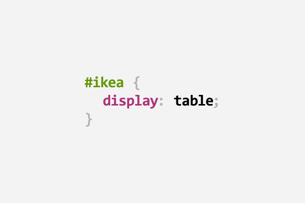 CSS pun about IKEA using display: table