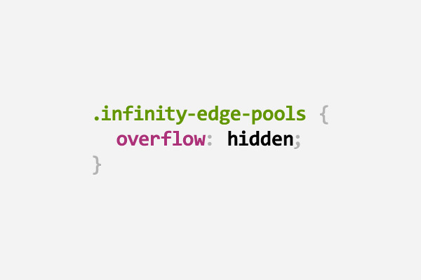 CSS pun about infinity edge pools using overflow: hidden