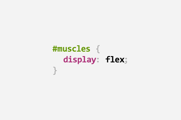 CSS pun about muscles using display: flex