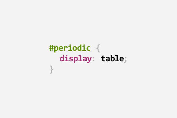 CSS pun about the periodic table using display: table