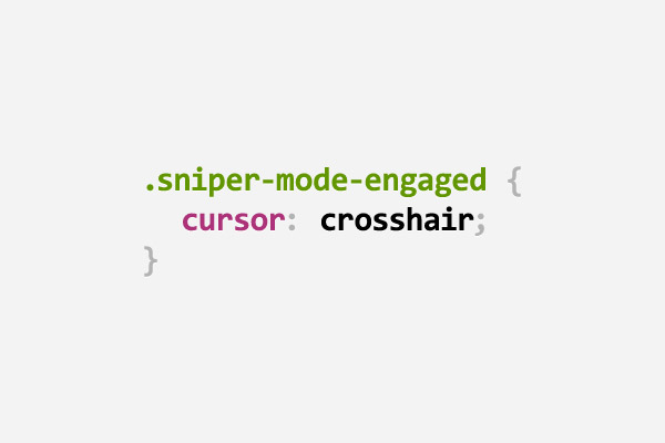 CSS pun about a sniper using cursor: crosshair