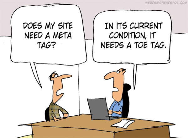 Funny Web Designer Jokes & Developer Humour - Meta tag vs toe tag 