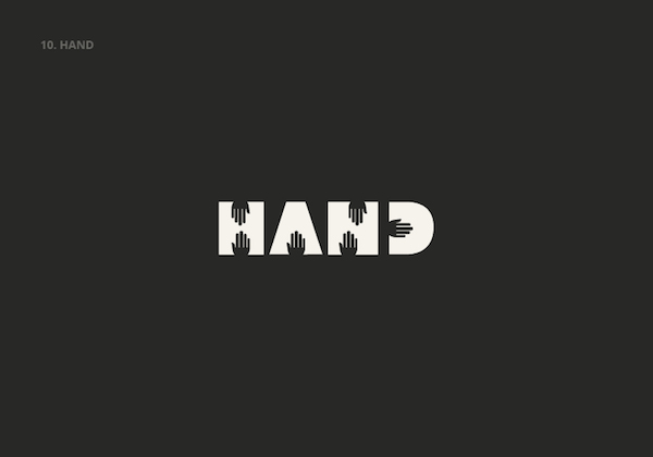 Clever, Double Meaning Logos of Common English Nouns - HAND