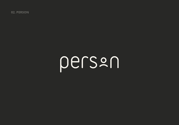 Clever, Double Meaning Logos of Common English Nouns - PERSON