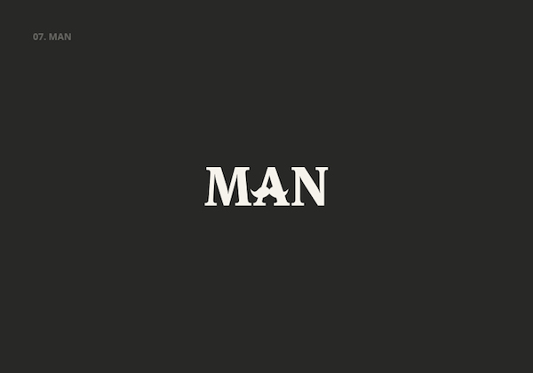 Clever, Double Meaning Logos of Common English Nouns - MAN
