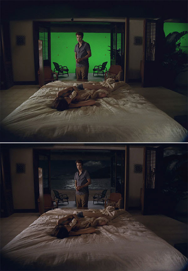 The Twilight Saga: Breaking Dawn: Before and after green screen + CGI