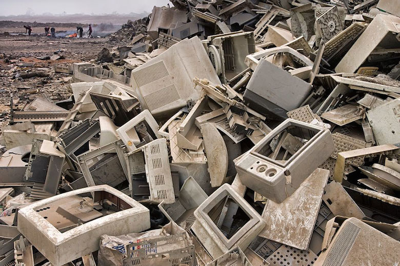 Electronic rubbish usually ends up in third-world countries, here's a landfill in Accra, Ghana