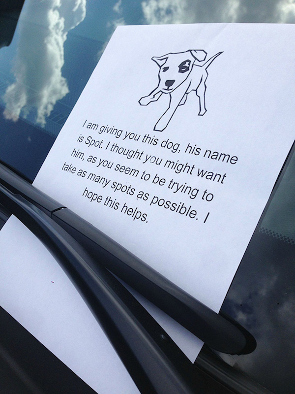 24 Creative Windshield Notes For Drivers Who Parked Horribly