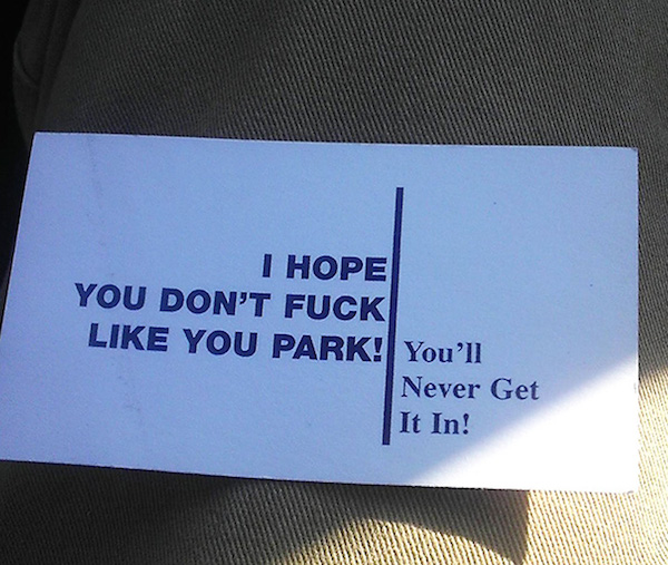 Funny Windshield Notes For Bad Parking - 5