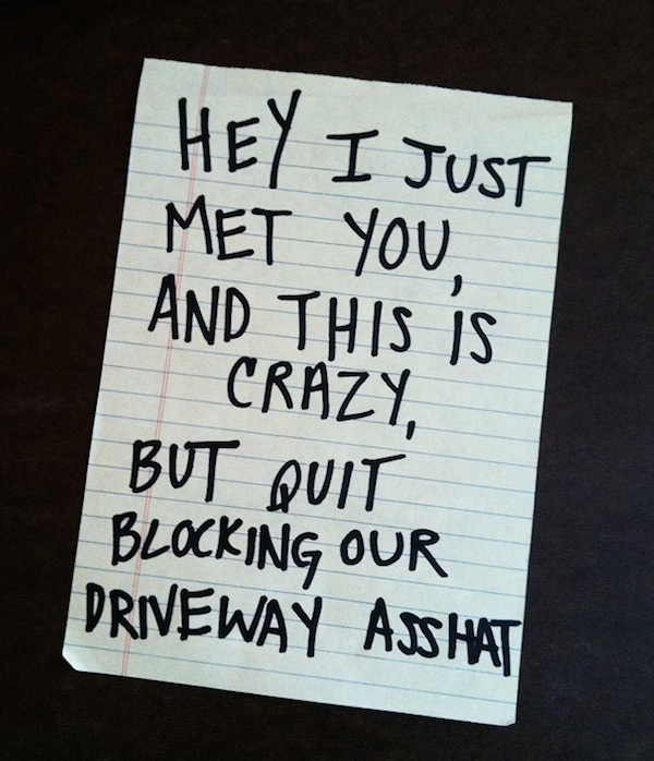 Funny Windshield Notes For Bad Parking - 9