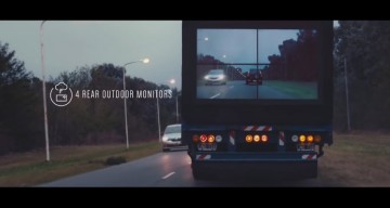 These Trucks Have Rear Screens That Show Oncoming Traffic So You Can Overtake Safely