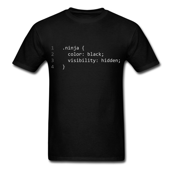 Buy T-Shirts For Graphic & Web Designers - Ninja Color: Black, Visibility: Hidden