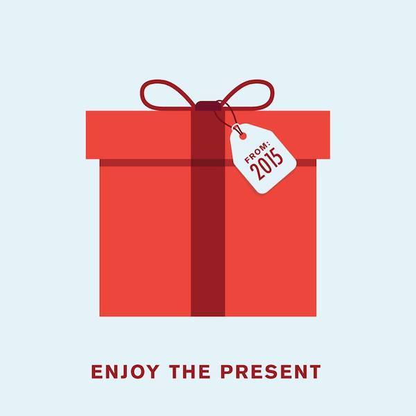 'Enjoy the present' by Punny Pixels, an illustrated series of visual puns.