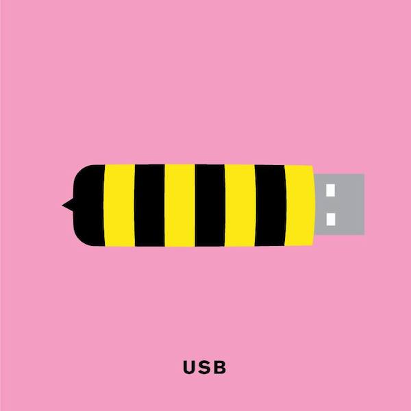 'USB' from Punny Pixels, an illustrated series of visual puns.