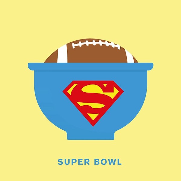 'Super Bowl' from Punny Pixels, an illustrated series of visual puns.