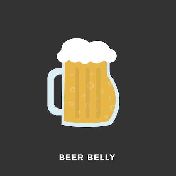 'Beer belly' from Punny Pixels, an illustrated series of visual puns.