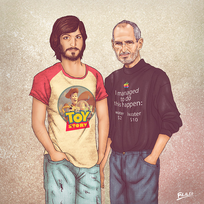 Steve Jobs: Before and After Illustration by Fulvio Obregon