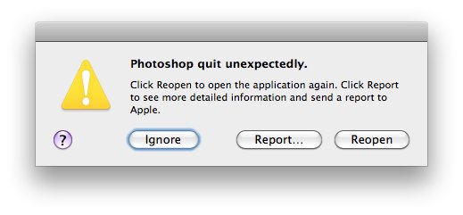 Photoshop quit unexpectedly