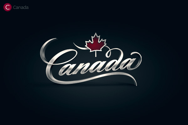 Alphabet of the Countries - Hand-lettered logo of Canada