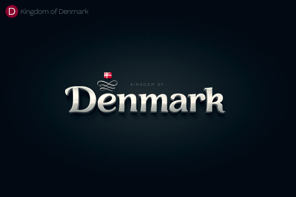 Alphabet of the Countries - Hand-lettered logo of Denmark