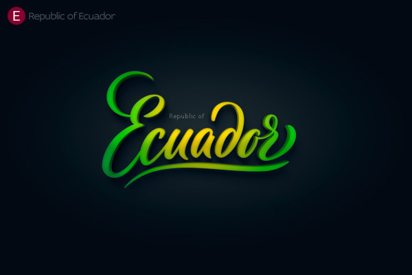 Alphabet of the Countries - Hand-lettered logo of Ecuador