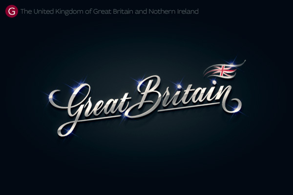 Alphabet of the Countries - Hand-lettered logo of Great Britain