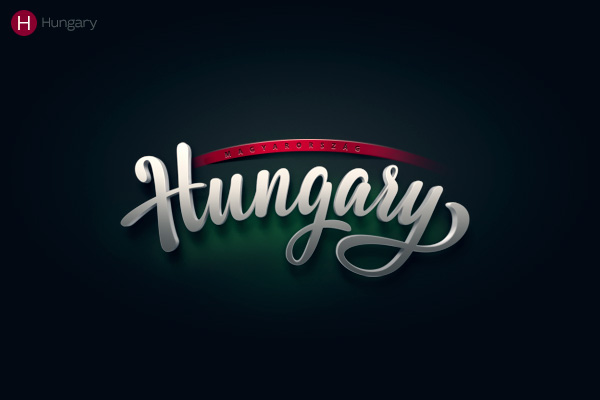 Alphabet of the Countries - Hand-lettered logo of Hungary