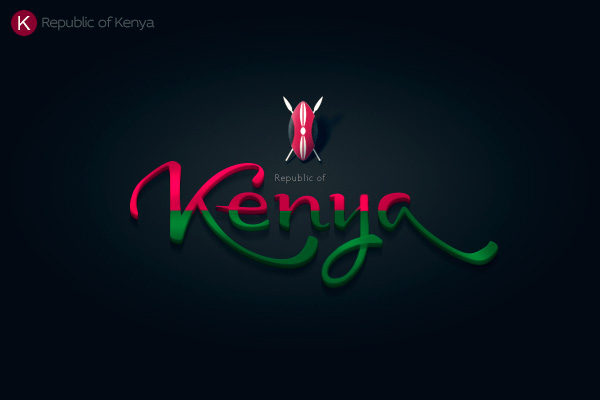 Alphabet of the Countries - Hand-lettered logo of Kenya