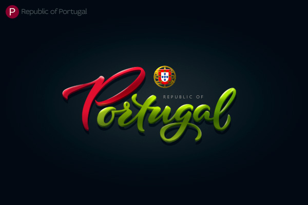 Alphabet of the Countries - Hand-lettered logo of Portugal