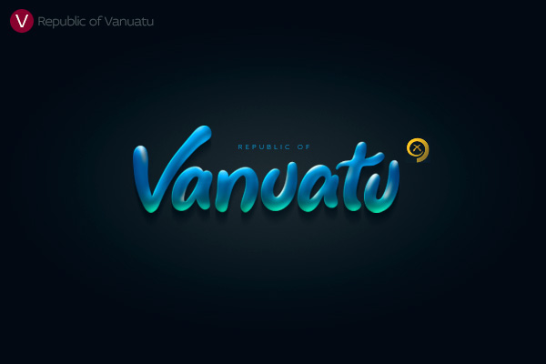 Alphabet of the Countries - Hand-lettered logo of Vanuatu