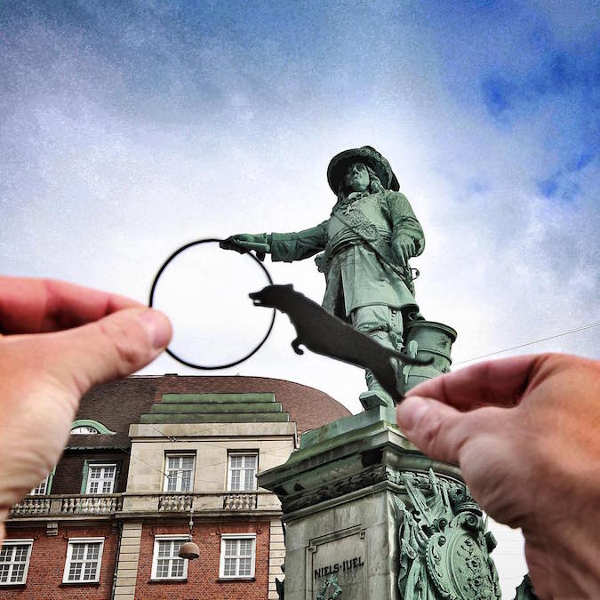 Paper Cutouts On Famous Landmarks - Statue of Niels Juel