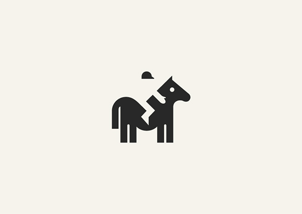 Negative Space Animals Logos: Horse