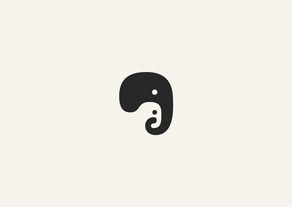 Negative Space Animals Logos: Elephant