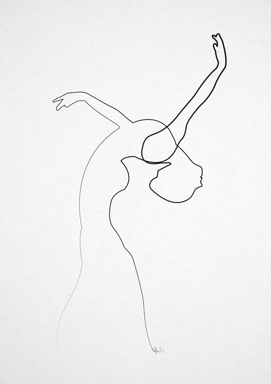Quibe One Line Minimal Illustrations - Dancer